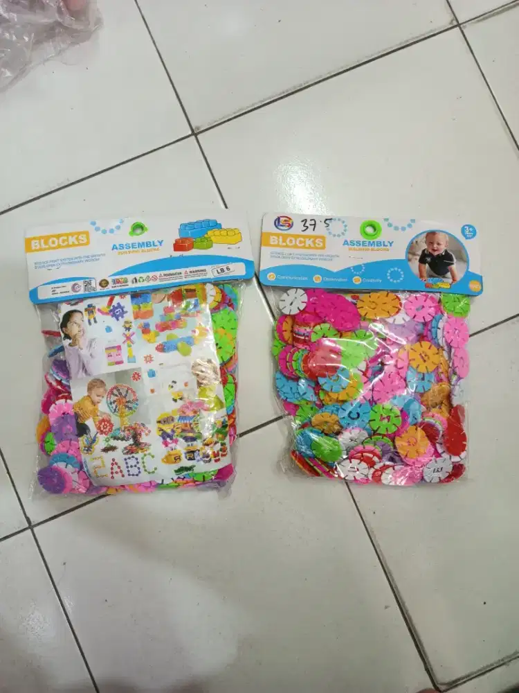 Mainan anak block Lego bunga pipih