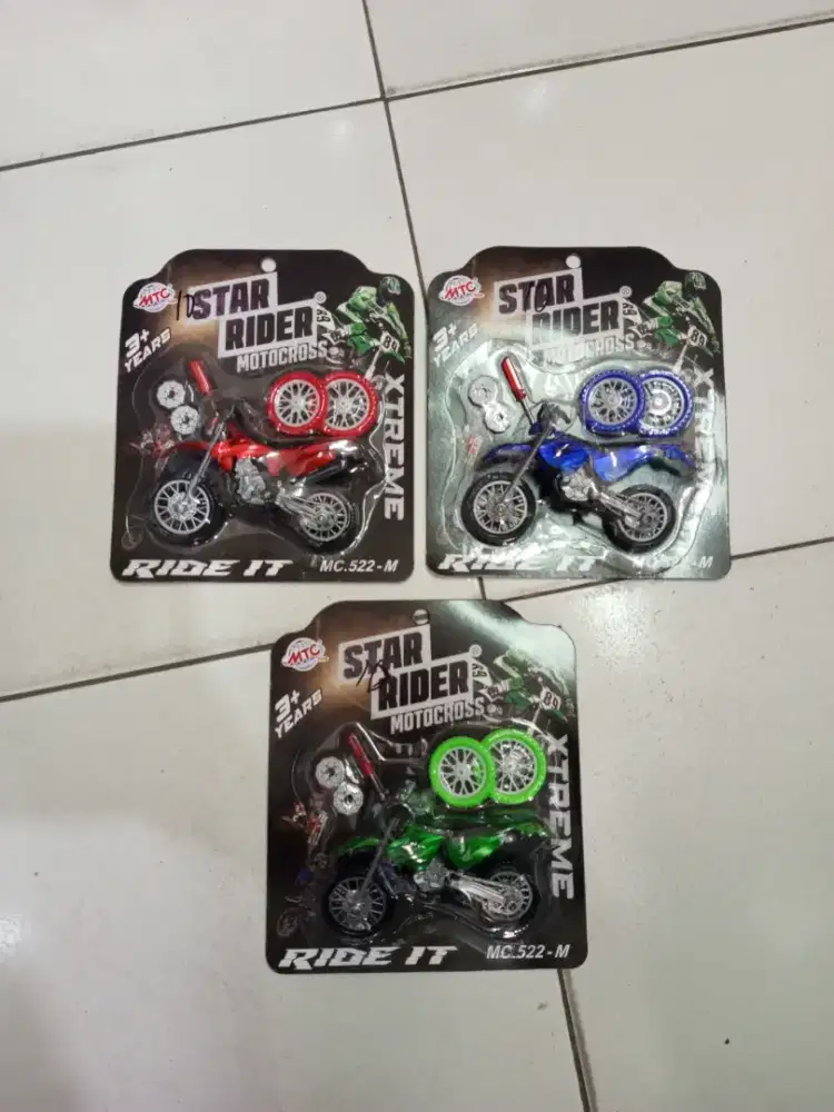 Mainan anak star rider motorcross metalik