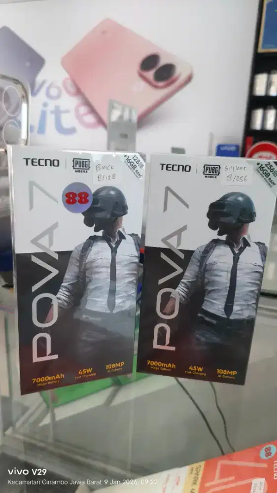 Tecno POVA 7 8+8/128 NFC 7000Maah baru spesial promo