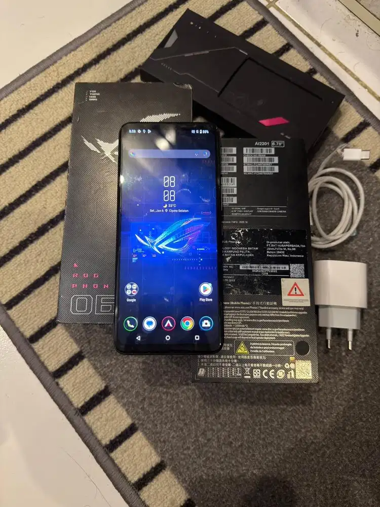 Asus Rog Phone 6 Black 5G 8/256GB Resmi Lengkap