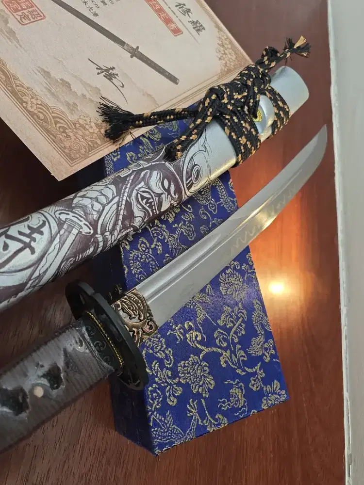 Hiasan dinding pedang tanto SHURA MAKOTO baja T10 REAL HAMMON