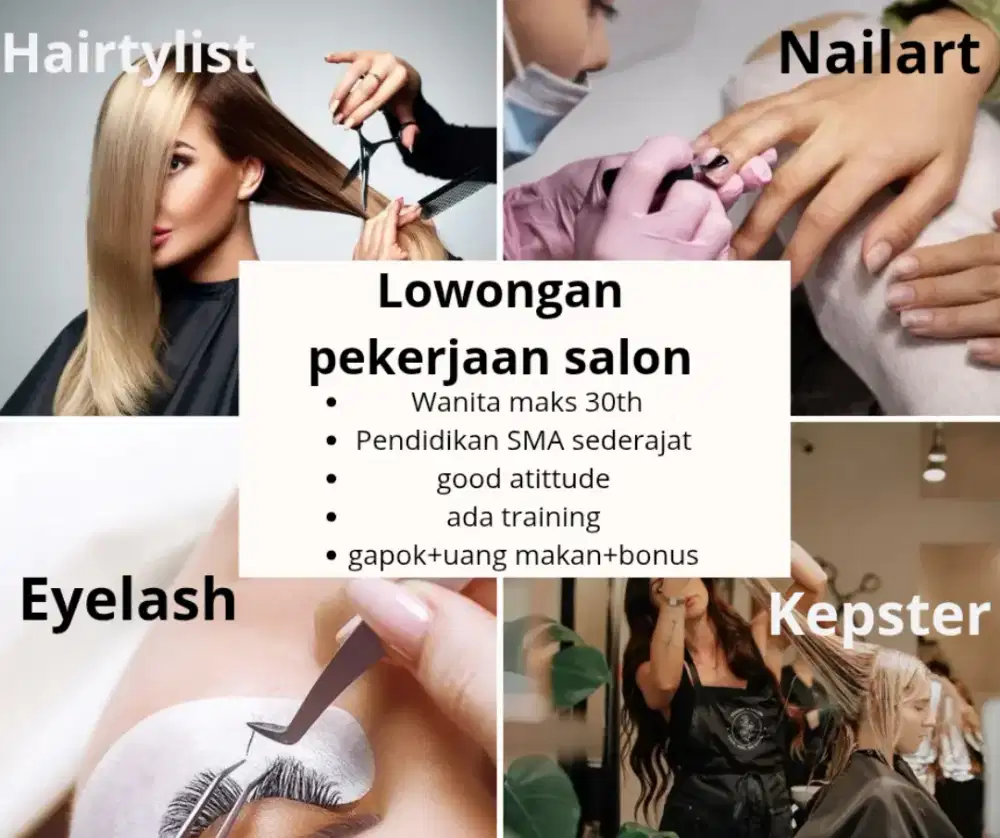 Di butuhkan kepster/hairstylist salon