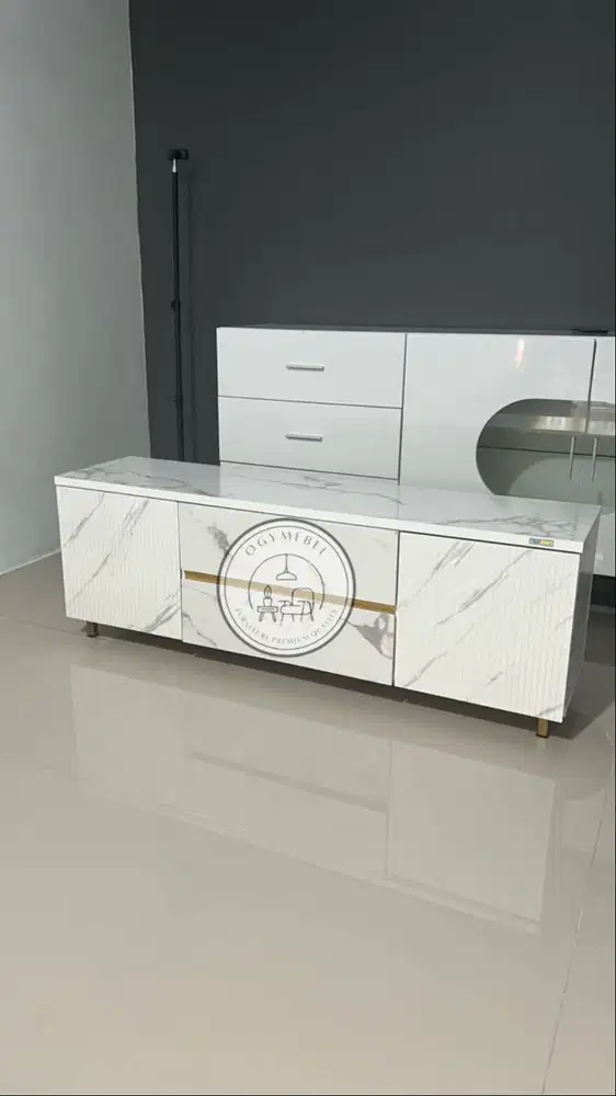 PROMO RAK TV MUAT 65INCH MINIMALIS MOTIF MARBLE SALE TERMURAH TERLARIS