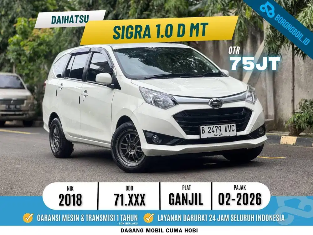 DAIHATSU SIGRA D 1.0 MANUAL 2018 PUTIH LOW KM ISTIMEWA