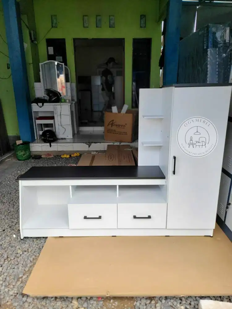 PROMO SALE RAK TV MINIMALIS DENGAN LEMARI SERBAGUNA TERMURAH TERLARIS