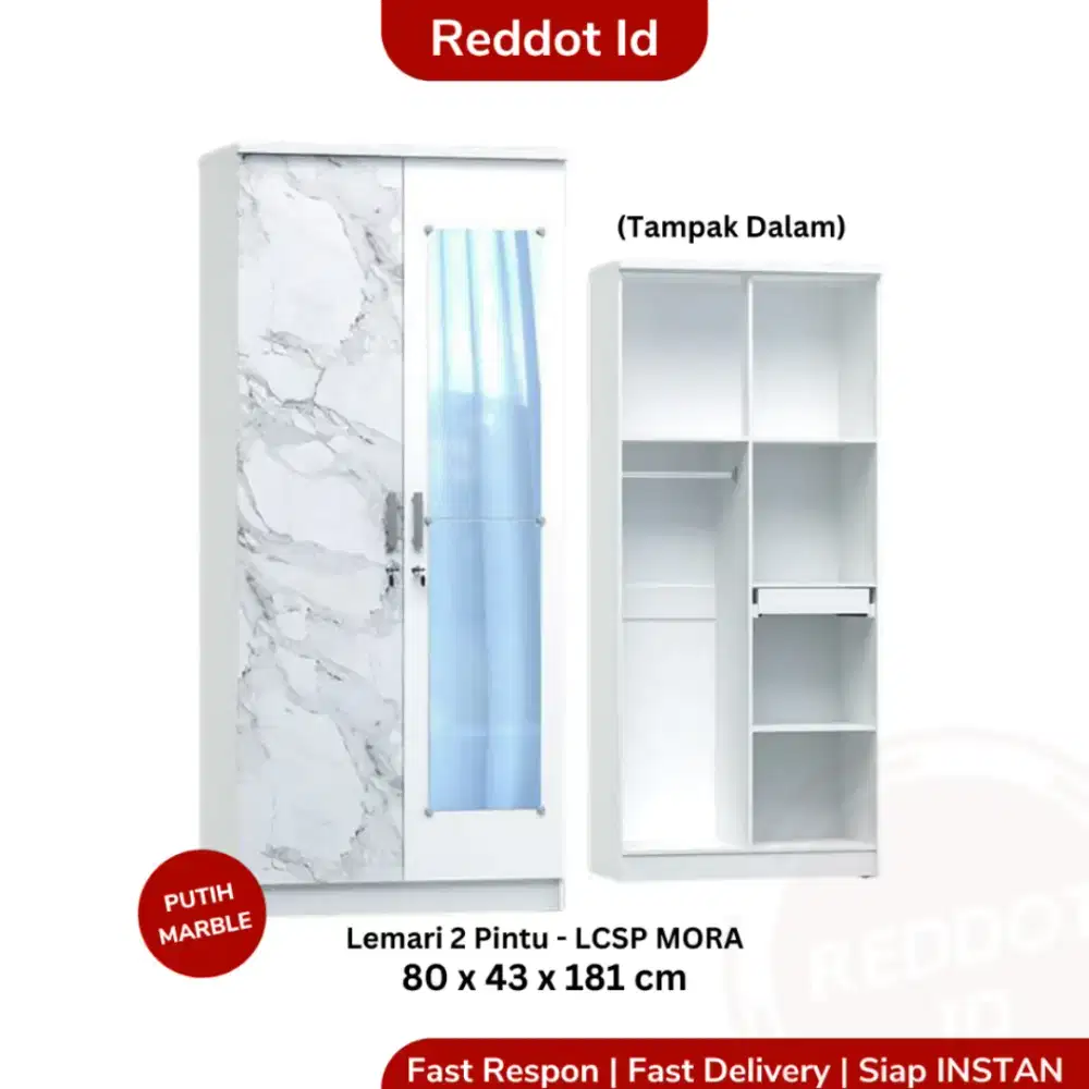 lemari baju bahan panel 2 pintu
