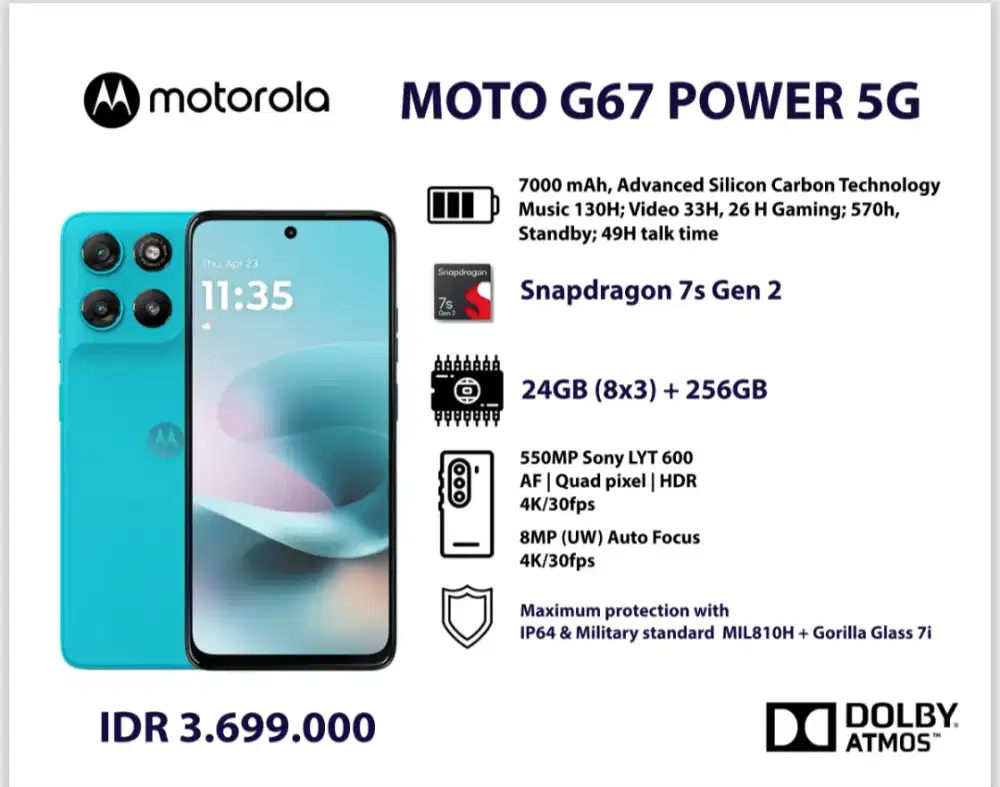 motorola G67 power