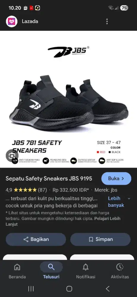 Sepatu JBS safety original