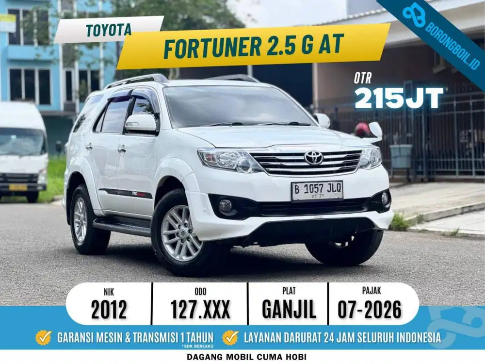 Toyota Fortuner 2.5 G diesel matic A/T 2012 Putih