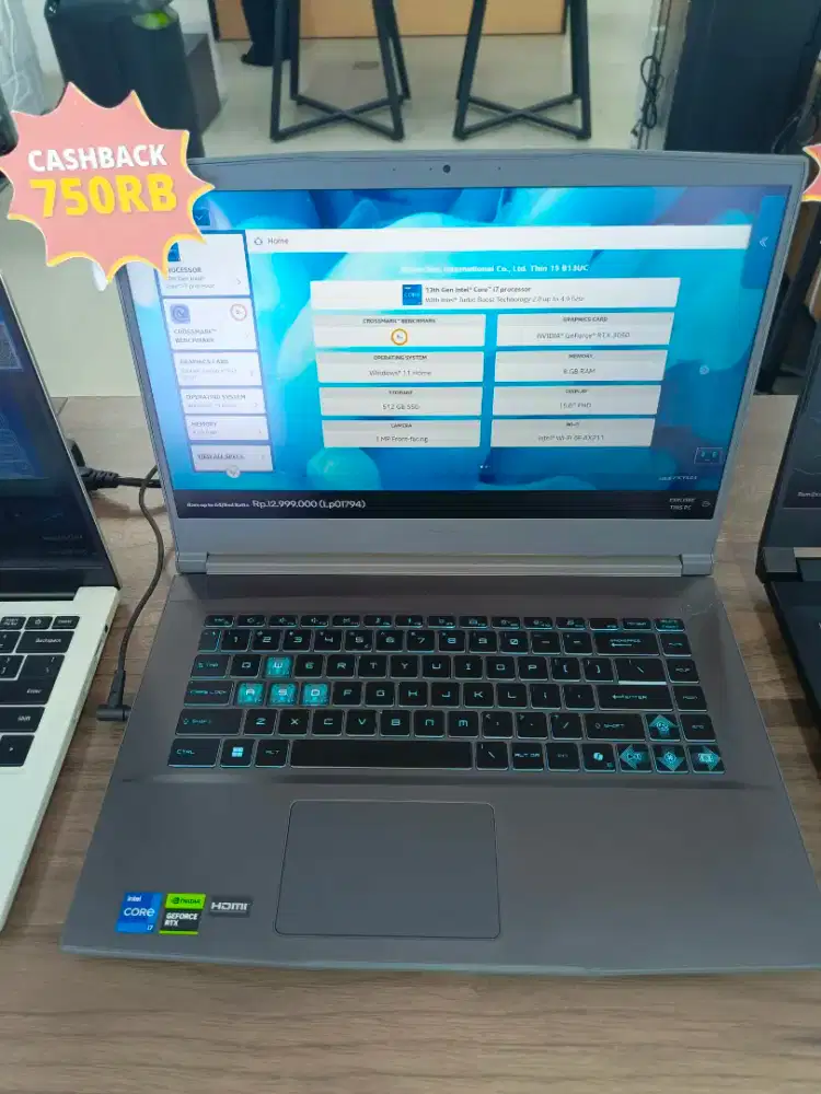 Kredit laptop MSI micro star thin 15 B13UC