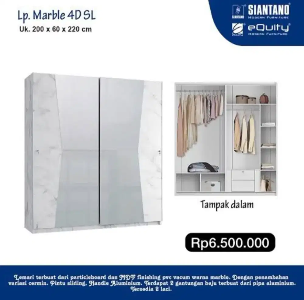 Lemari pakaian warna putih