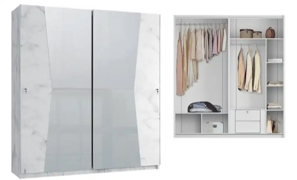 Lemari pakaian warna putih