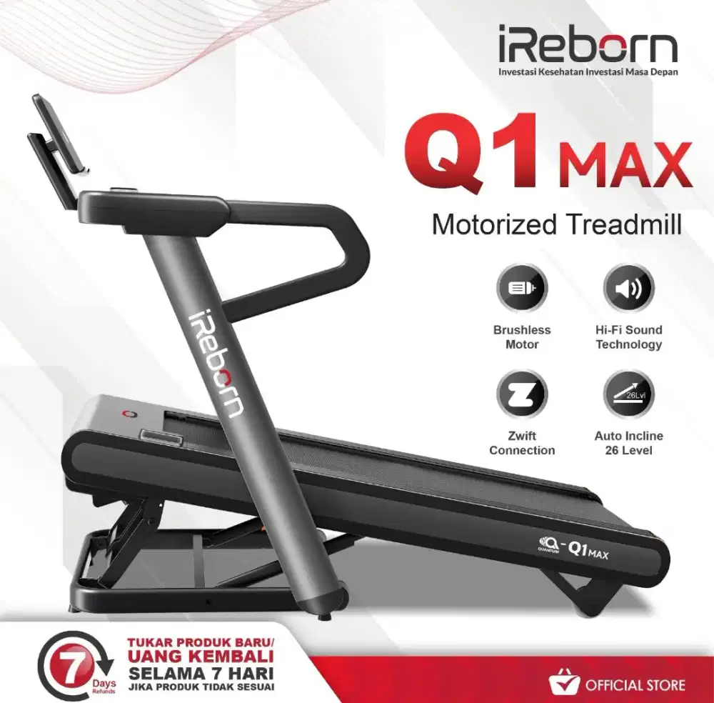 Treadmill Elektrik Ireborn Q1 Max Alat Fitness Kebugaran