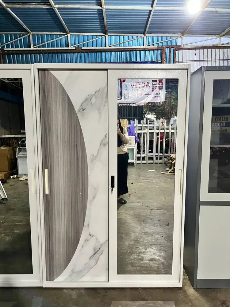 PROMO SALE LEMARI PAKAIAN BESI 2 PINTU SLIDING TERMURAH GRATIS ANTAR