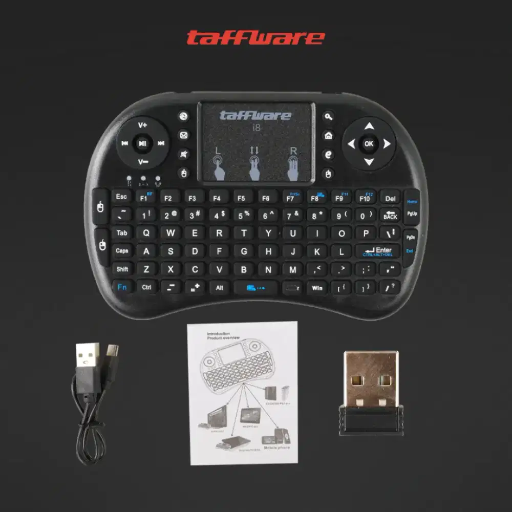 Taffware Keyboard Wireless Mini 2.4GHz with Touchpad Air Mouse