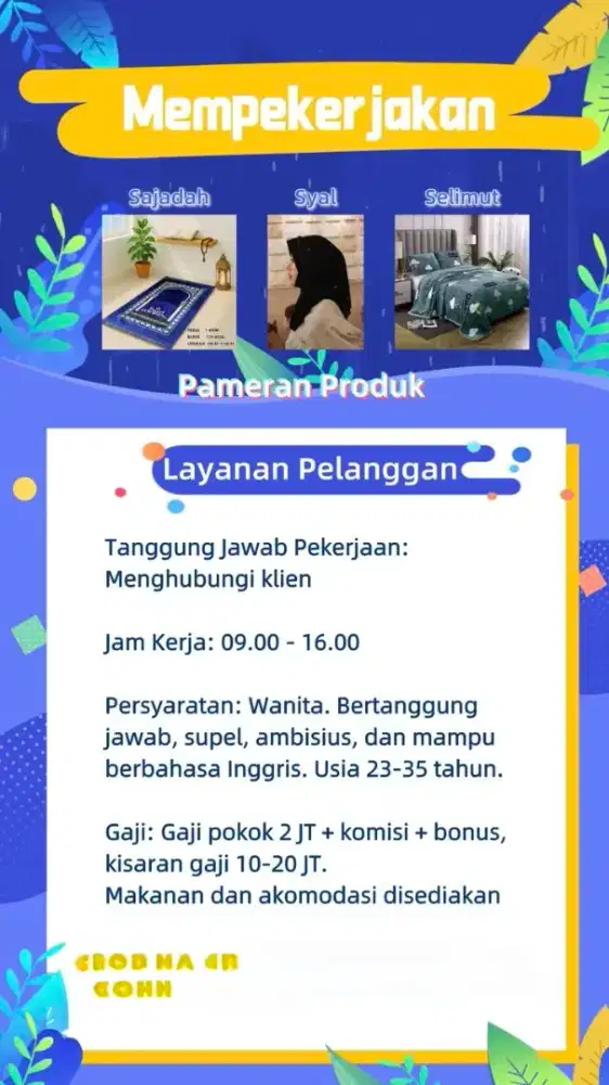 Lowongan kerja agen sales marketting