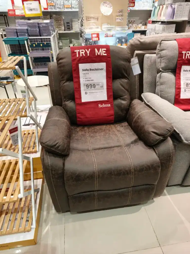Sofa Recliner Kulit Baru Murah