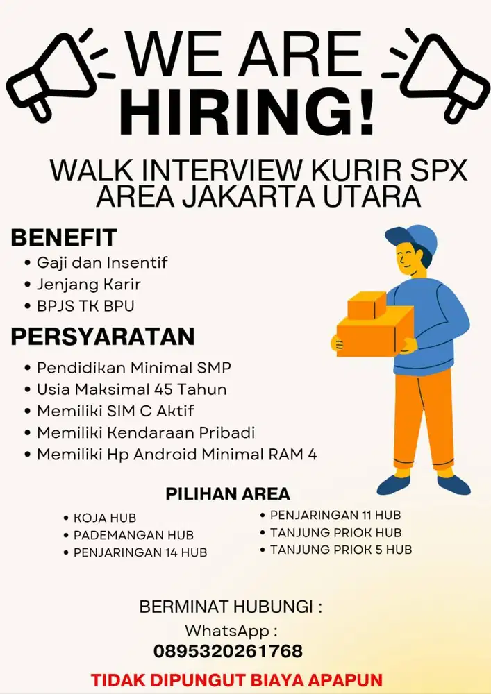 Lowongan Kerja Kurir SPX Walk Interview