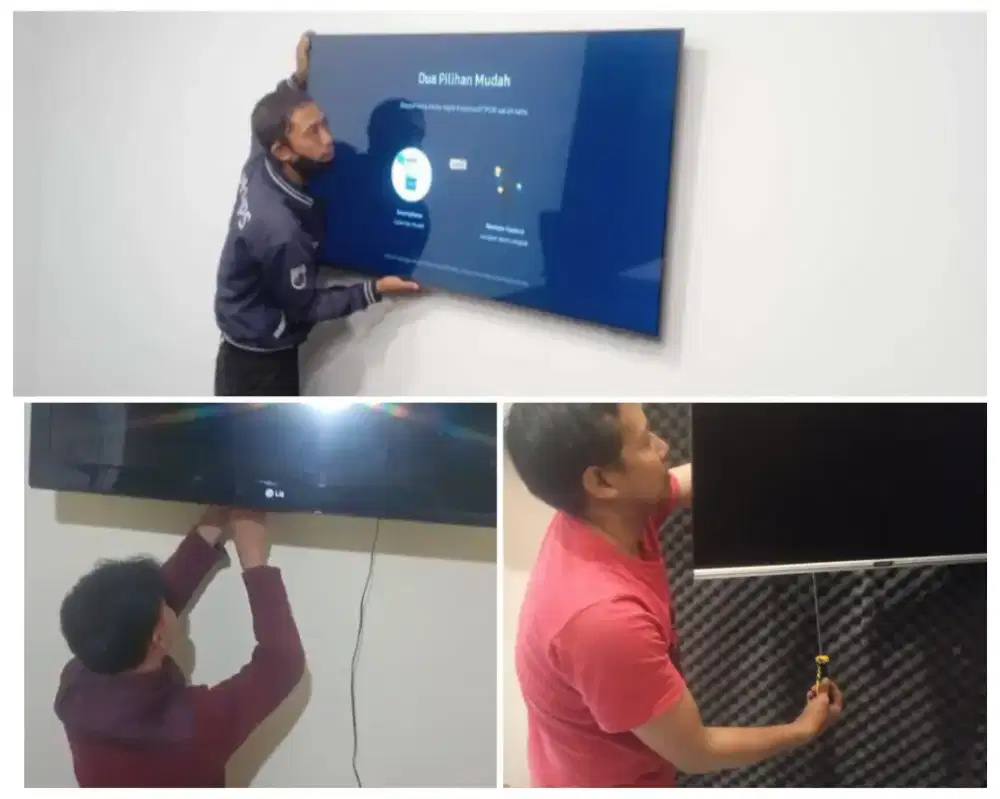 Pasangkan bracket dan Braket plus pasang terima rapih breket led tv