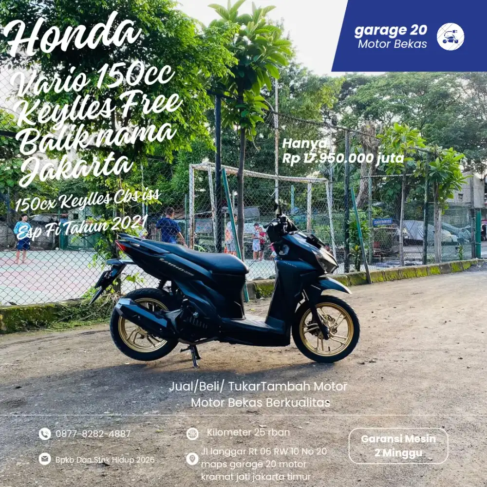 Honda Vario 150cc keylles cbs iss esp fi free bbn Tahun 2021