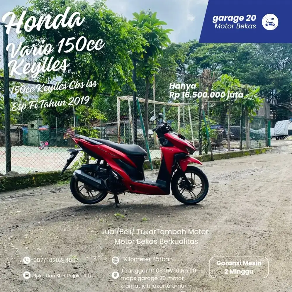 Honda Vario 150cc keylles cbs iss esp fi tahun 2019