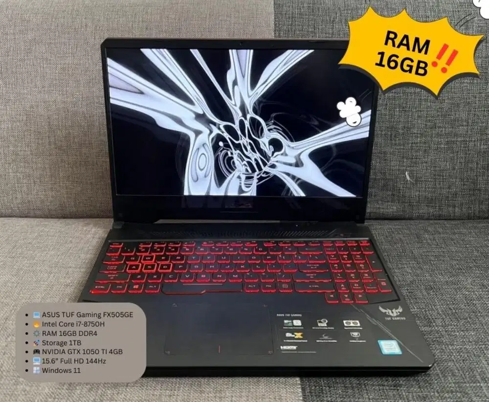 Laptop Gaming i7 + GTX 1050Ti | RAM 16GB | SSD 1TB — Murah Cepat Sold‼️