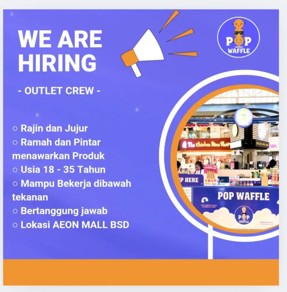 Dibutuhkan Crew Outlet Waffle
