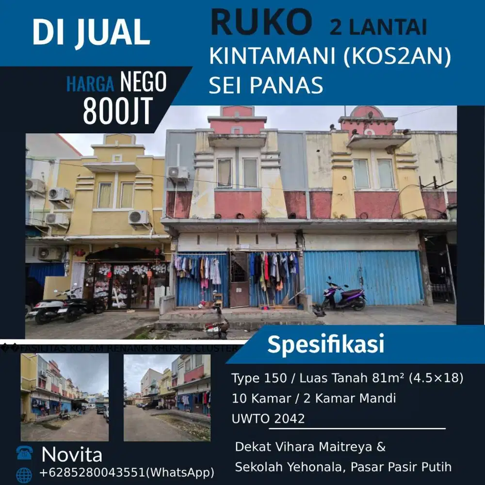 Ruko Kost 2Lantai  KINTAMANI , Sei Panas,
