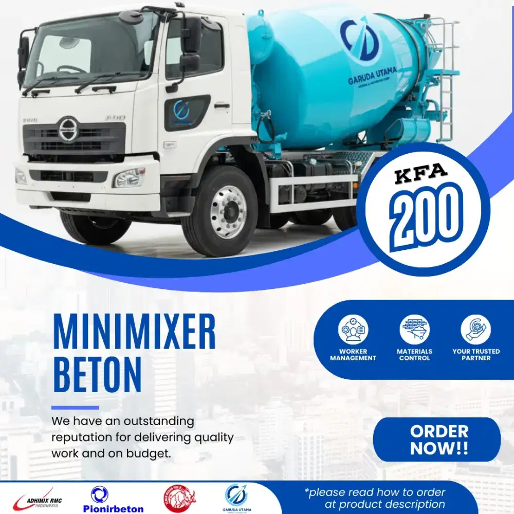 Beton siap pakai READYMIX & MINIMIX Murah