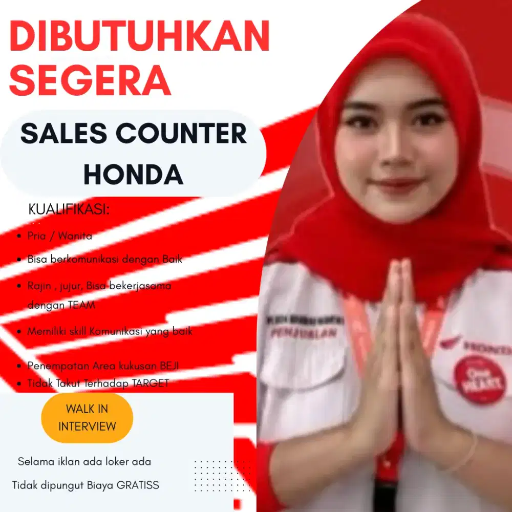 Dibutuhkan SALES COUNTER