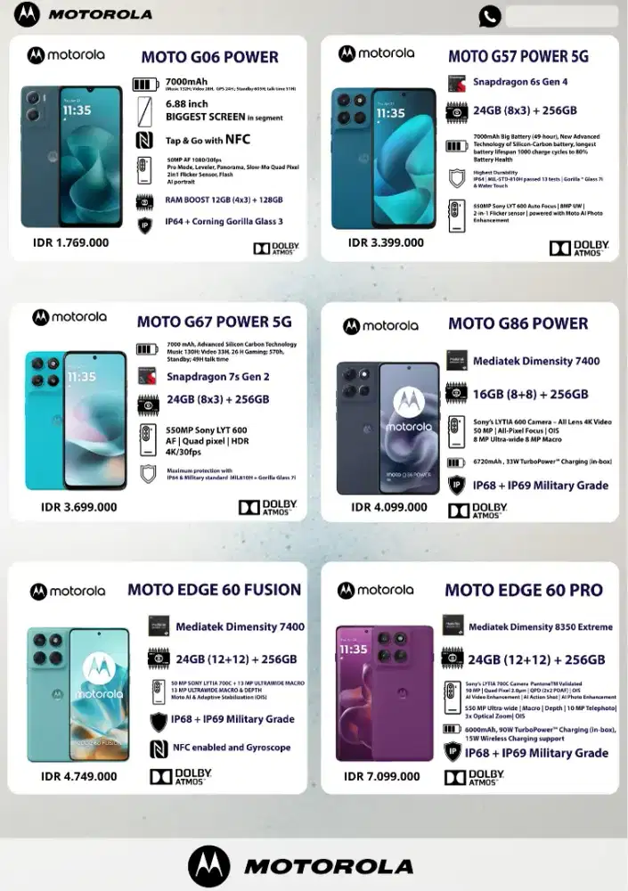 Motorola all type ready harga mulai 1 jutaan bisa di cicil
