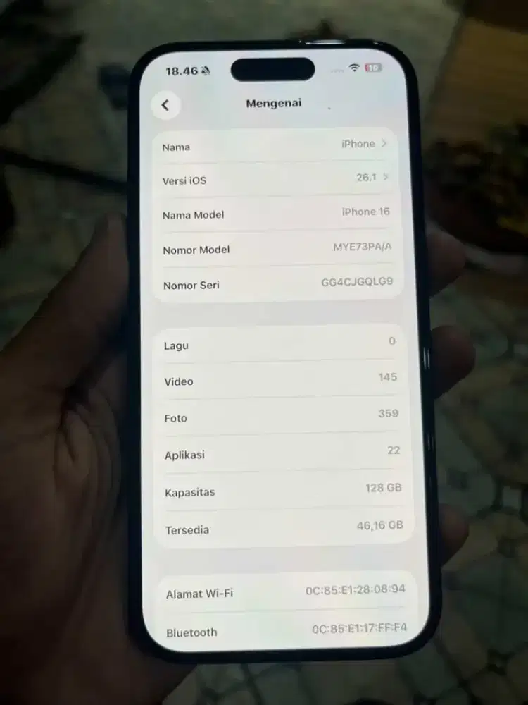 IPHONE 16/128 IBOX FULLSET GARANSI 28-OKTOBER