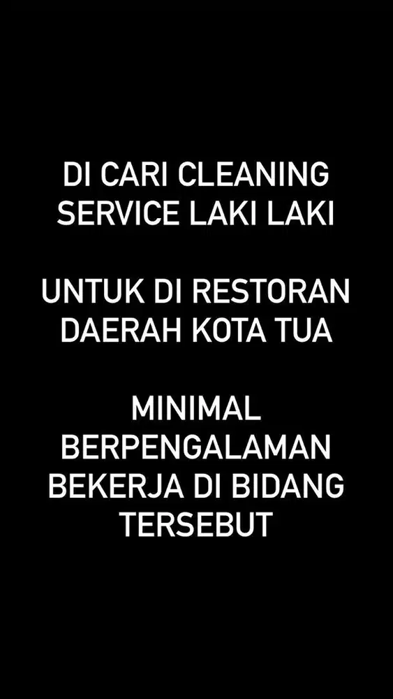 LOWONGAN PEKERJAAN BAGI YANG SERIUS