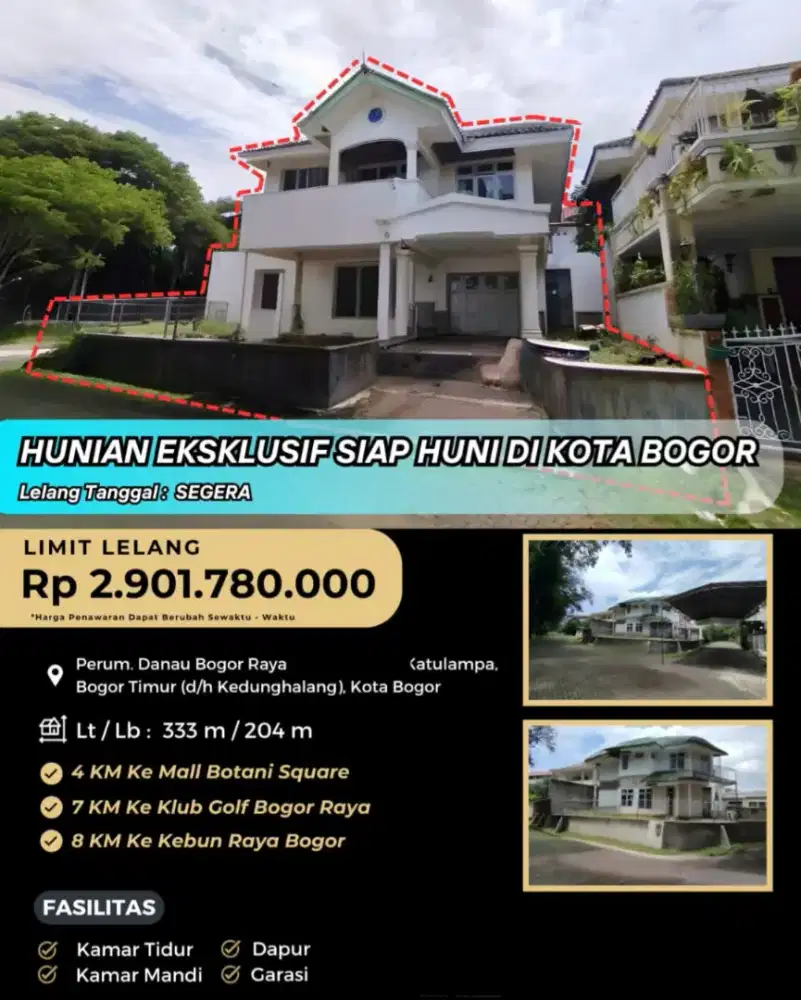 Dijual Rumah 2 Lantai Perum Danau Bogor Raya
