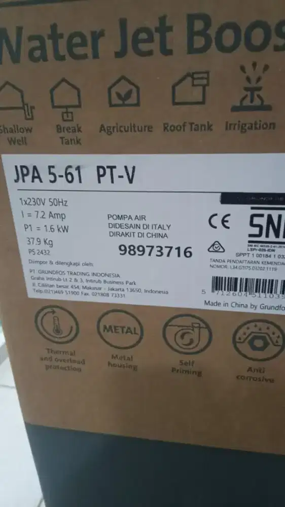 Jual Pompa Air Groundfos baru