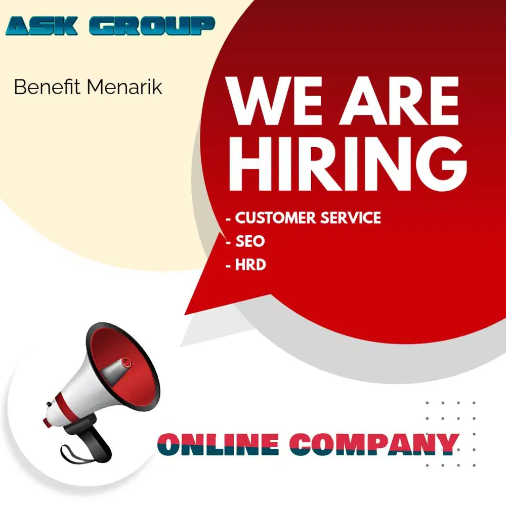 Dicari Customer Service dan HRD Luar negri Dan WFH