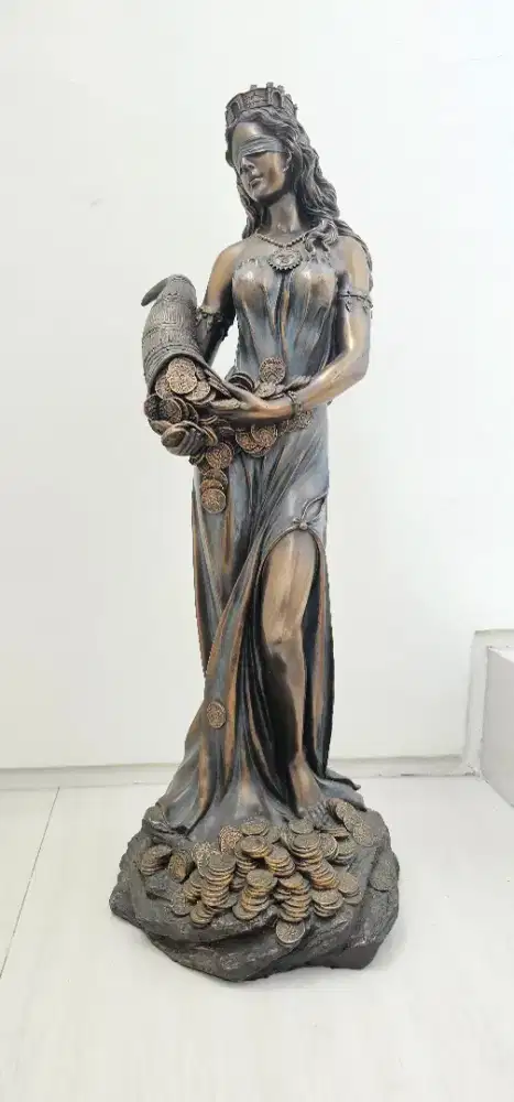 Patung Dewi Fortuna Premium 70cm – Antique Bronze – Simbol Kemakmuran
