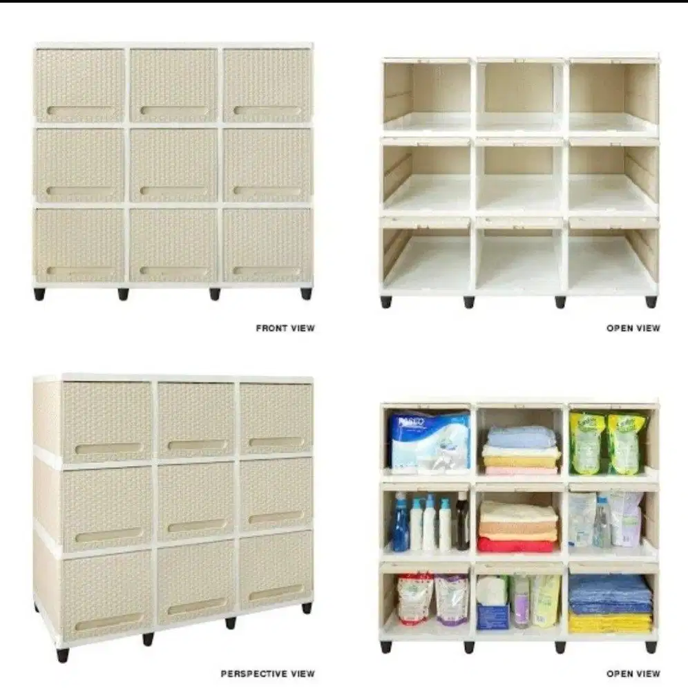 Lemari susun 3x3 Baris 9 Pintu Penyekat Ruang