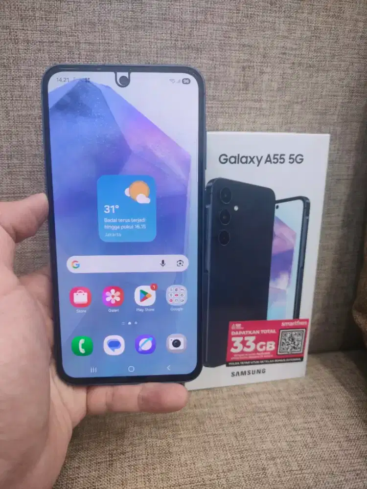 samsung A55 12/256 5G navy mulus like new