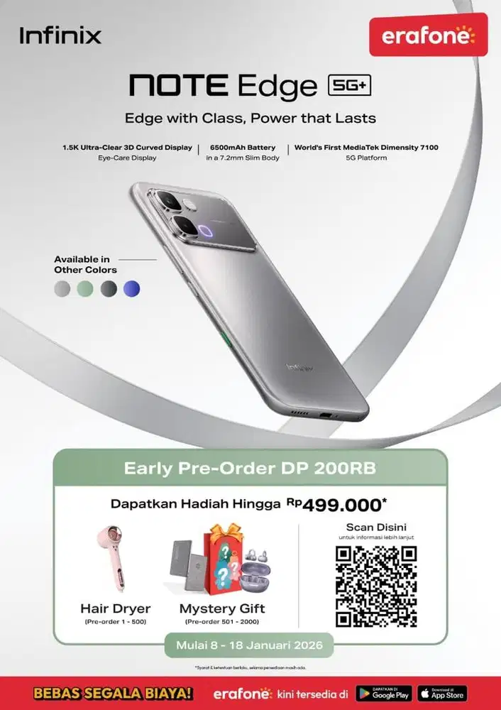 Pre Order Infinix Note Edge 5G Ram 8/128 GB & 8/256 GB