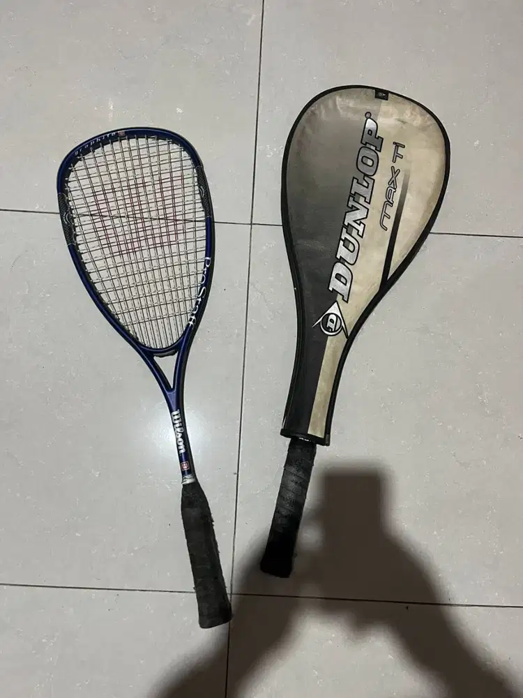 Dijual 2 bh raket Squash kondisi bagus merk Wilson dan Dunlop