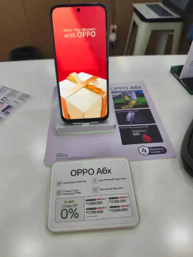 Kredit Oppo A6x bunga 0% free 2x cicilan