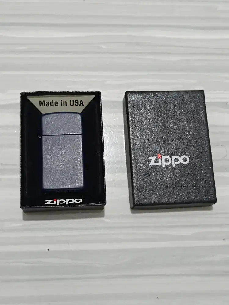 zippo slim navy blue ( original )
