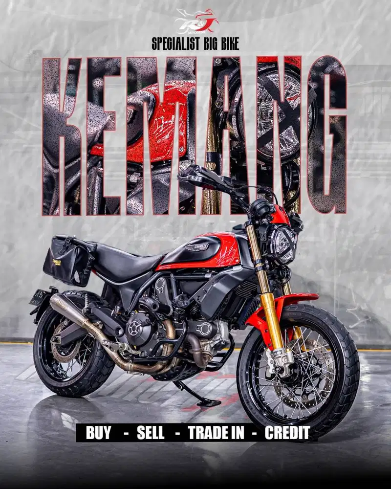 Ducati Scrambler 800 tahun 2018 Warna Merah Odo 6.500 an