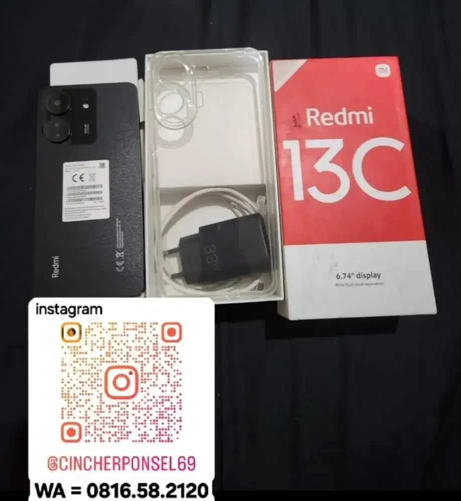 Jual hp Bekas siap pakai REDMI 13C 8/256 mulus likenew istimewa