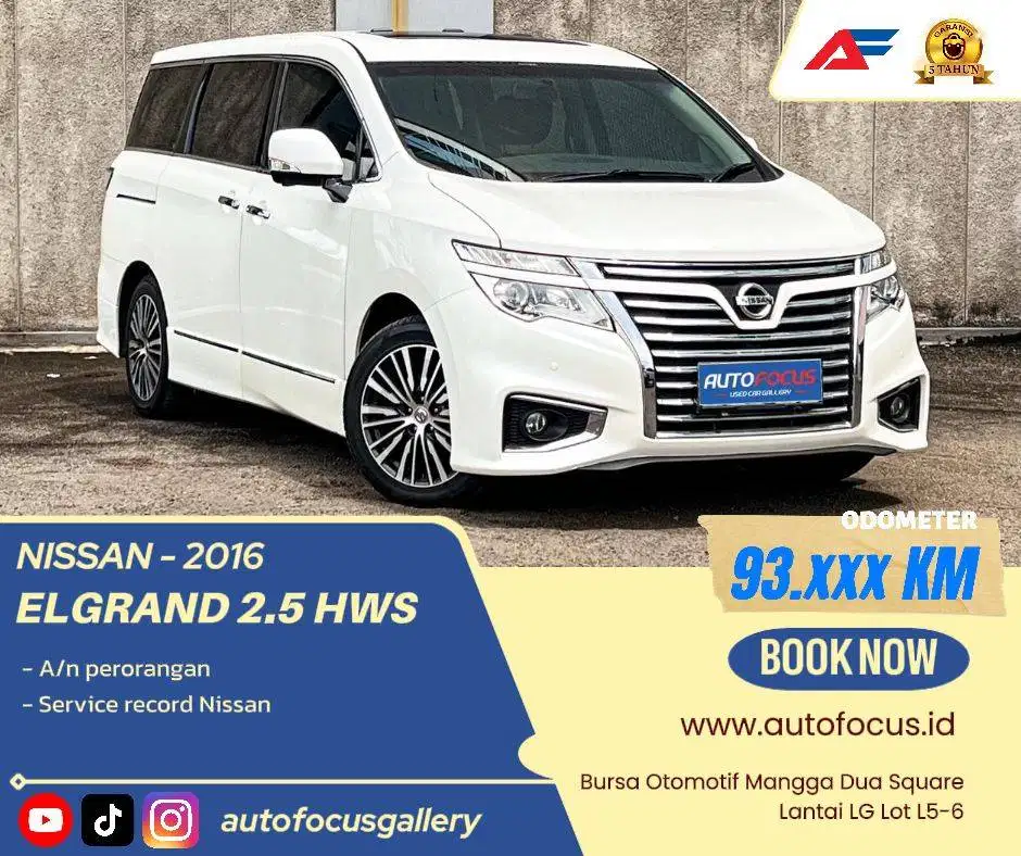 Nissan Elgrand HWS 2.5 AT Putih metalik 2016
