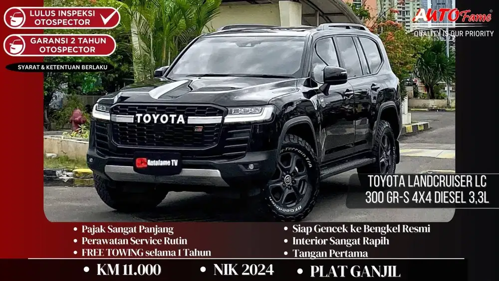 Toyota Landcruiser LC 300 GR-S 4X4 Diesel 3,3L NIK 2024 Black On Black