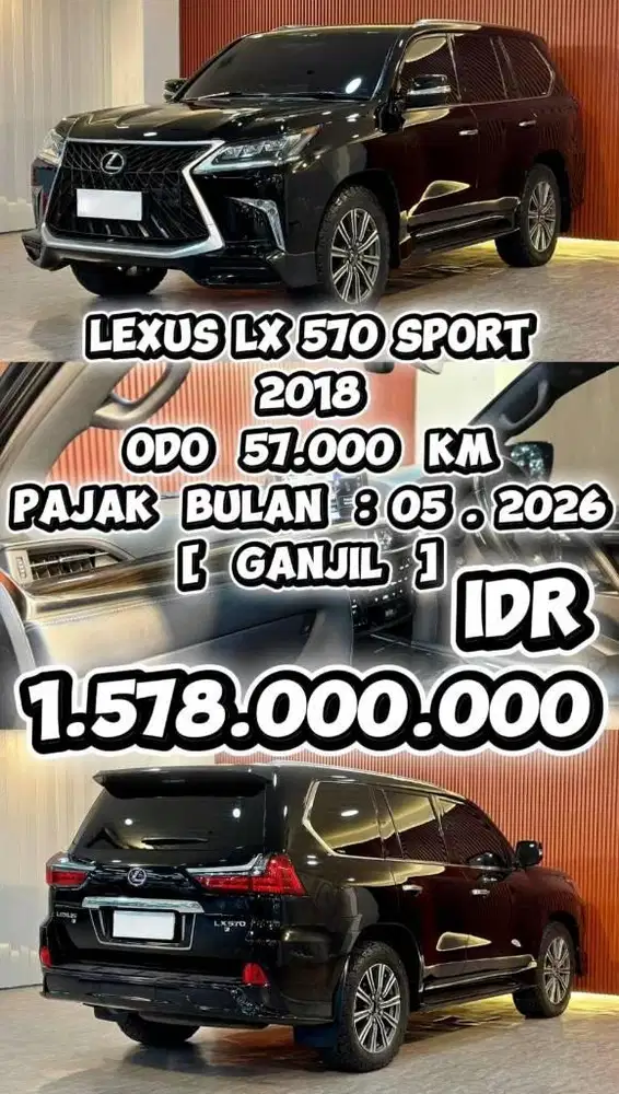 [ WARRANTY 3 YEAR ] LEXUS LX570 SPORT AT 2018 SIAP LANGSUNG PAKAI