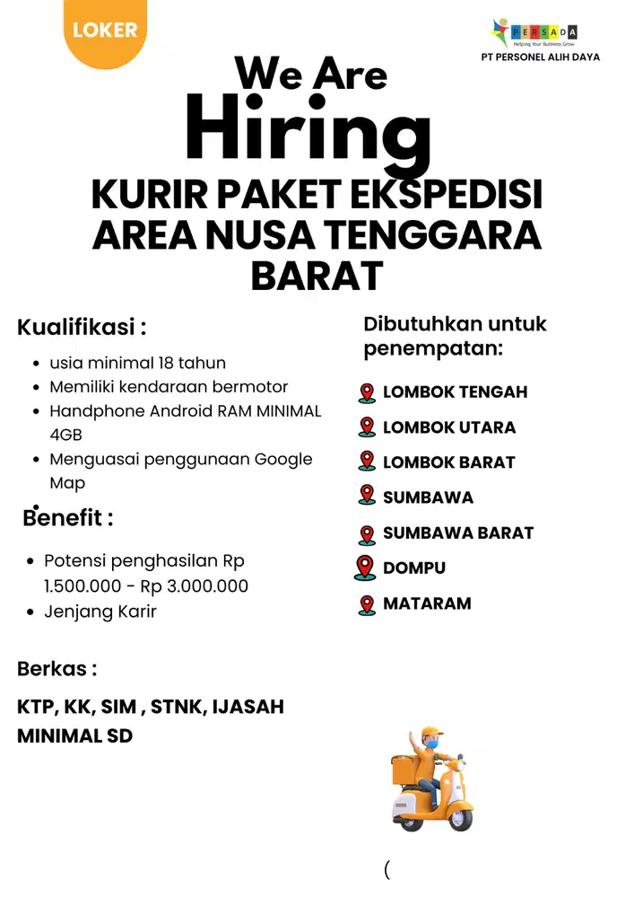 KURIR PAKET EKSPEDISI SPX AREA NTB
