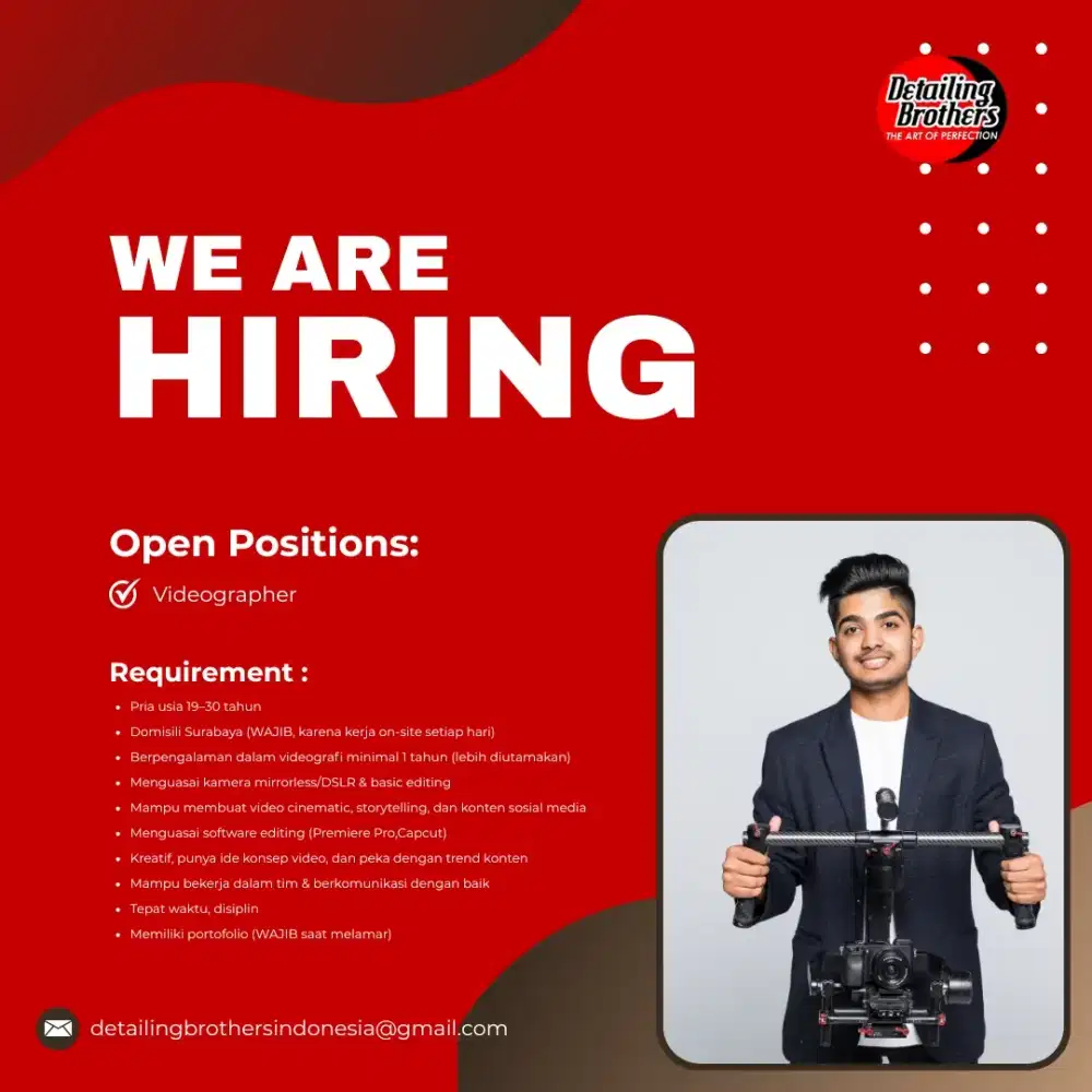 Dibutuhkan Videographer Domisili Surabaya